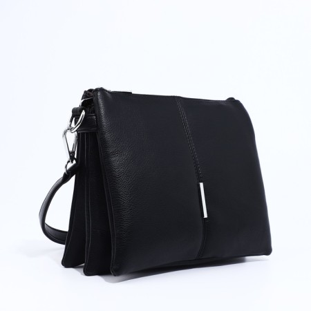 Bag Cross-Bodi with a zipper, 2 outer pockets, black color-2