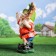 Garden figure "Dwarf with a Welcome sign with a rooster" 36x23x61cm