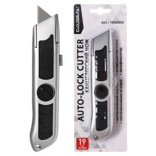 Universal trapezoidal knife 19mm, latch, metal case, zinc-ally, top