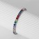 Bracelet with rhinestones "shine" on a puff, colored in silver
