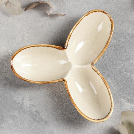 Menzhitsa ceramic 3 cells "sapphire", 18 × 3.5 cm, beige color-1