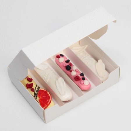 Box for eclairs, confectionery packaging, 4 inserts, “sweet life”, 20 x 15 x 5 cm-6