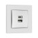 Socket with USB-A + usb-C connectors, 2.1 A, 5V, TOT GLOSSY GLASS, Hidden, glass, silver 10439