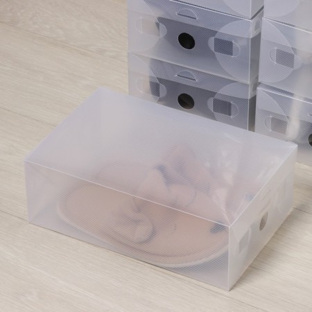 Shoe storage boxes, a set of 10 pcs, 33 × 20 × 12 cm, the color is transparent-1