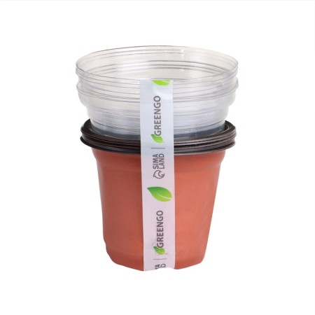 Pot for seedlings with a lid, 250 ml, d = 9.5 × 15 cm, (packing 5 pcs.) Greengo-5