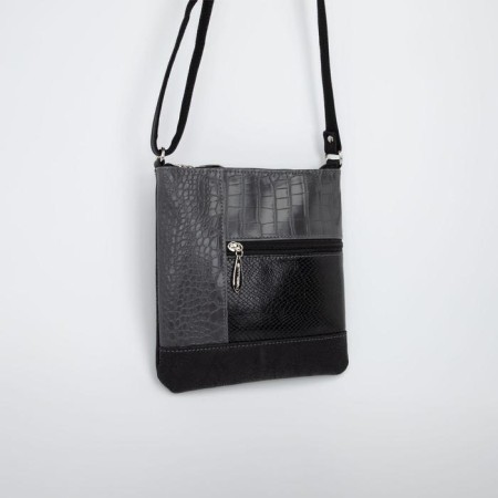 Cross-Bodi El Masta with a zipper, 2 outer pockets, a long belt, black/gray color