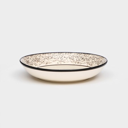Ceramic "Dining" plate, 550 ml, 19 cm, gray, 1 variety, Iran-1