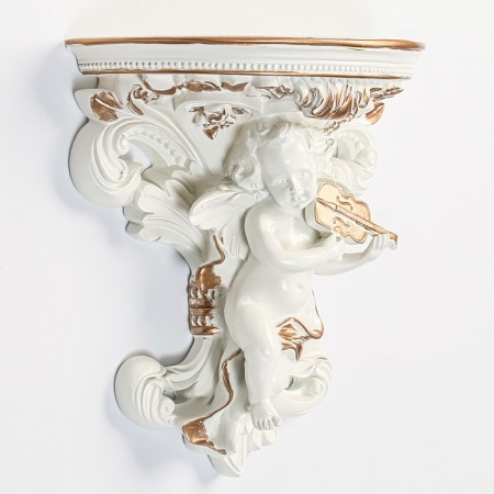 Wallness of the wall-regiment "Angel", 24 x 21 cm, white with gold-2