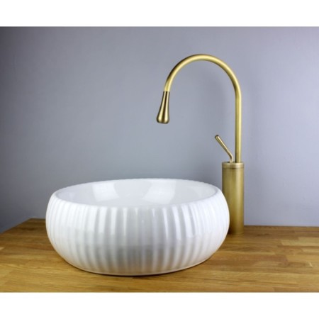 Haling liner Bronze de Luxe Esmeralda 1382W, 400x400x130, without overflow, faience, white 1003840-2