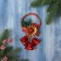 Christmas tree decoration "New Year's mood" wreath bells, 15x8 cm, red