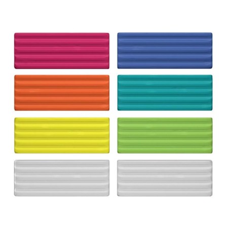 Plasticine 8 colors, 144 g, Erichkrause Neon, neon + 2 white, with a stack, improved formula, in cardboard packaging-2