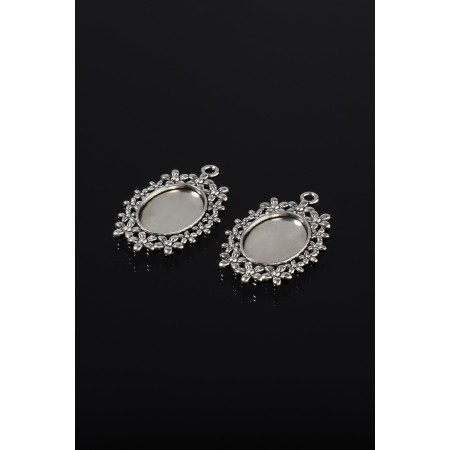 Frame with a setting A2639-2, a platform 18 × 25 mm, color black silver-2