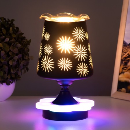 Aroma lamp with backlight "Circles" E27 40W +RGB black 12.5x12.5x23 cm Risalux-4