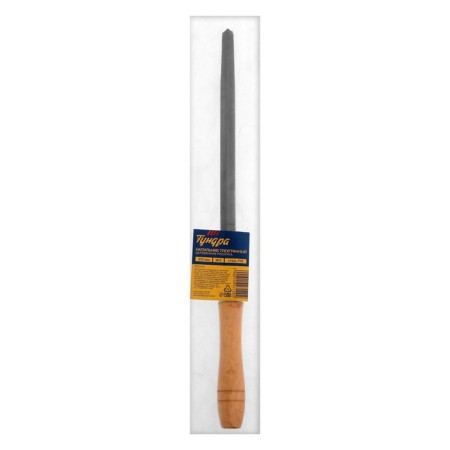 Tundra file, trihedral, steel U10, wooden handle, No. 2, 200 mm-3