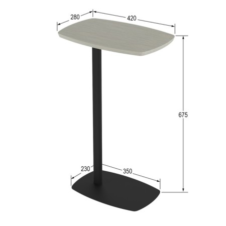 Journal table "de", 280 × 420 × 675 mm, pearl oak color-3