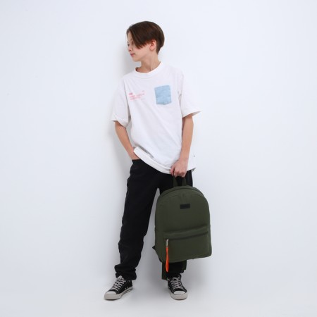 School textile backpack with a lobe of a sling, 38x29x11 cm, khaki color-11