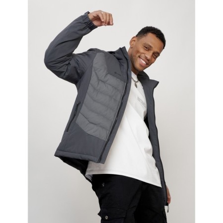 Male spring jacket, size 48, dark gray color-10