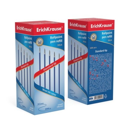Ballic shaft 1.0 mm, erichkrause, for pens R-301, 140 mm, blue ink blue-3