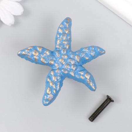 Hand -on -hand Cast iron "Marine star" Blue with a patina 6.6x7.4 cm