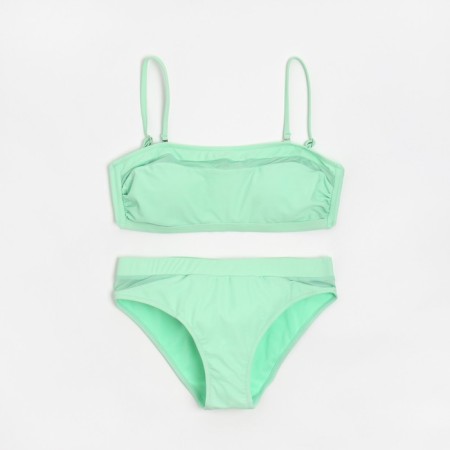 Female Separate swimsuit with the Bando Bando Lypho Color Green, size 48-4