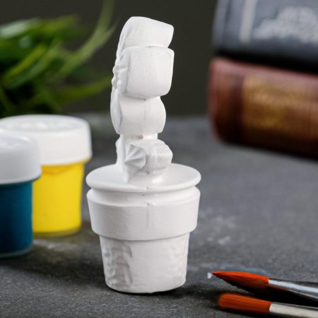 Figure for coloring "Flower in a pot" White, 4x3x8.7cm-1