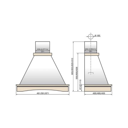 Exto Elikor "Villa" 50p-650-p3l, fireplace, 650 m3/h, 3 speeds, beige/oak neoc.-3