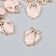 Decor for creativity plastic "Heart tied with a bow" pink, gold 0.7x2x2.4 cm