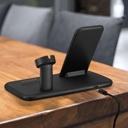 Charger station KitFort KT-3371-1, 22.5 watts, black color-5