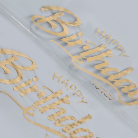 Glossy film "Happy Birthday", gold, 50 x 70 cm-1