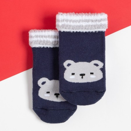 New Year's children's socks I am “Bear”, blue color, 12-14 cm