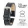 Watch strap, male, 20 mm, harness 75 mm, larynx 115 mm, genuine leather