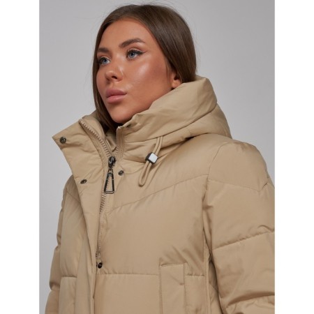 Coat insulated winter female, size 46, color light brown-11
