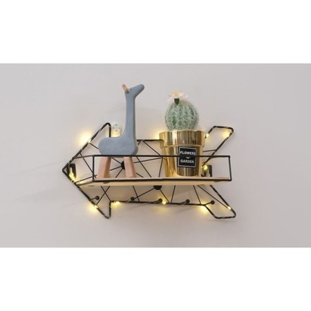 Wall hanger with a shelf "arrow", with backlight, 5 hooks, black-5