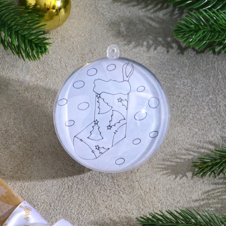 Christmas tree decoration for painting "Christmas trees" Size: 8 cm; 2 pcs., Brush-2