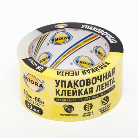 Packaging adhesive tape "Avior" is transparent, 50 mm x 66 m, 50 μm