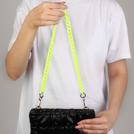 A chain for a bag, plastic, with carbines, 23 × 17 mm, 68 cm, neon yellow/gold color-2