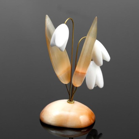 Souvenir flowers "snowdrop" without painting, selenite