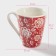 Porcelain share mug "Flowers on red", 280 ml, red color