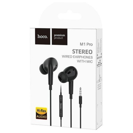 Hoco M1 Pro headphones, wired, vacuum, microphone, jack 3.5, 1.2 m, black-4