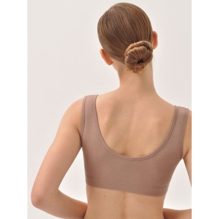 Top female supporting on the wide straps of Mirey, size 48, brown color-1