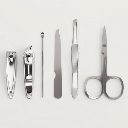 Manicure set, 6 items, in a case, blue-1