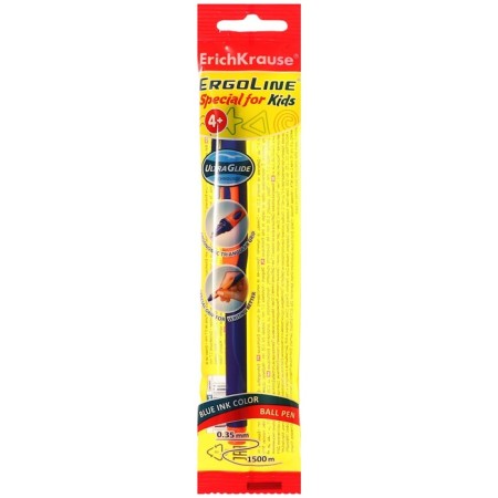 Ballic handle Erychkrause Ergoline Kids, first-grader, ergonomic holder, Soft-Touch body, 0.7 mm node, blue ink, mix, blister-13