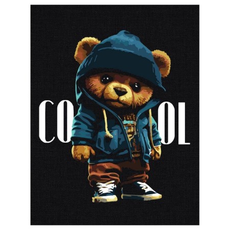 Picture on numbers on the black canvas "Bear", 30 × 40 cm