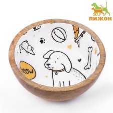 Wooden bowl with a pattern inside 250 ml