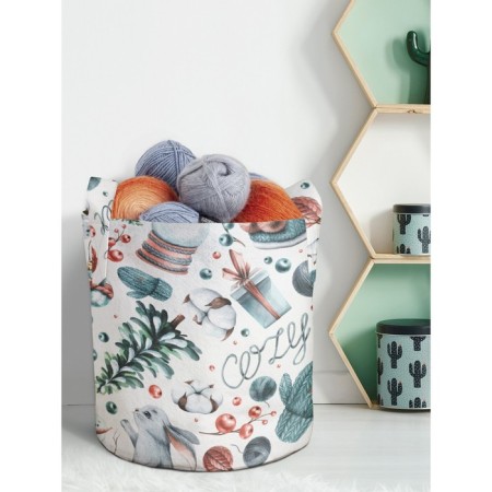 Textile bag "Cozy winter", for storing things and toys, size 30x30 cm, 18.9 liters