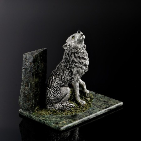 Souvenir "Gray Wolf", 8x12x10 cm, coil, gypsum