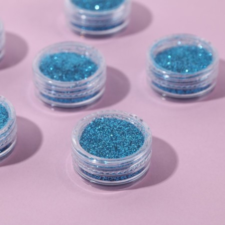 A set of sparkles for decor, small grinding, color bright blue, 6 pieces-1