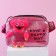 Children's bag with a zipper, 6x11x13 cm, adjustable belt, pink mix