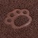2-in-1 rug for a bowl/toilet for animals two circles, 47 x 26 cm, brown