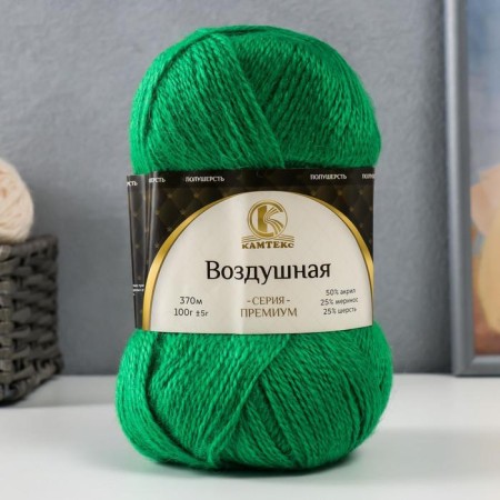 Yarn "air" 25%Merinos. wool, 25%wool, 50%acrylic 370m/100g (044 grass)-4